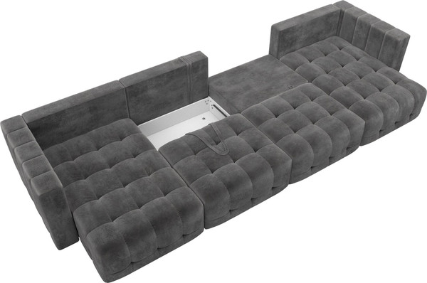Изображение товара Диван П-образный Лига Диванов Лига-052 НПБ Лонг (велюр Tower 10 серый)