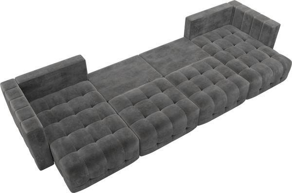 Изображение товара Диван П-образный Лига Диванов Лига-052 НПБ Лонг (велюр Tower 10 серый)