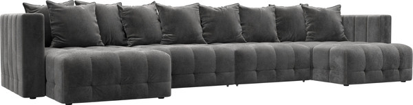 Изображение товара Диван П-образный Лига Диванов Лига-052 НПБ Лонг (велюр Tower 10 серый)