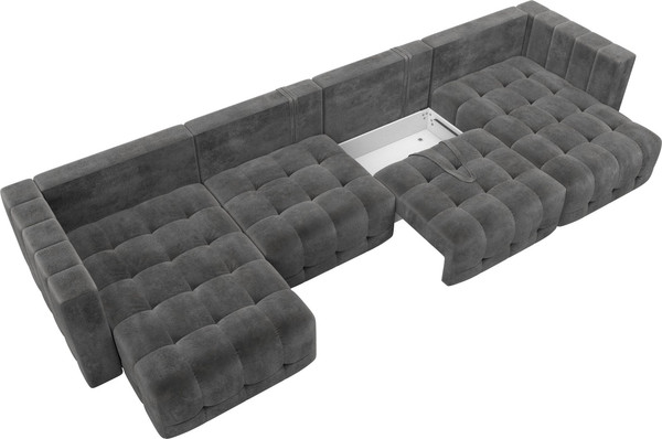 Изображение товара Диван П-образный Лига Диванов Лига-052 НПБ Лонг (велюр Tower 10 серый)