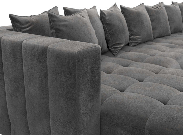 Изображение товара Диван П-образный Лига Диванов Лига-052 НПБ Лонг (велюр Tower 10 серый)