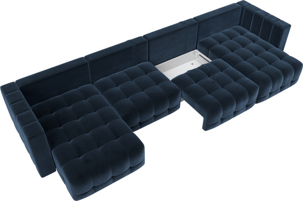 Изображение товара Диван П-образный Лига Диванов Лига-052 НПБ Лонг (велюр Tower 13 синий)