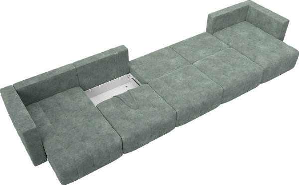 Изображение товара Диван П-образный Лига Диванов Лига-052 НПБ МегаЛонг (велюр Brut 08 зеленый)