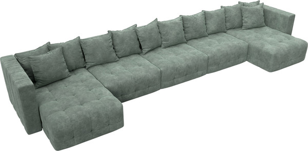 Изображение товара Диван П-образный Лига Диванов Лига-052 НПБ МегаЛонг (велюр Brut 08 зеленый)