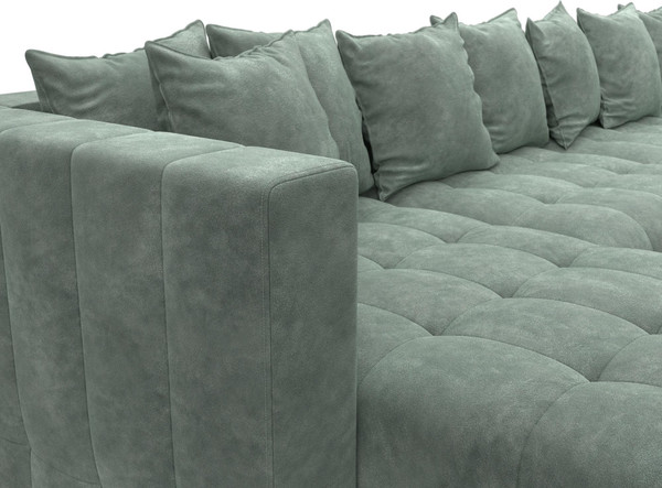 Изображение товара Диван П-образный Лига Диванов Лига-052 НПБ МегаЛонг (велюр Brut 08 зеленый)