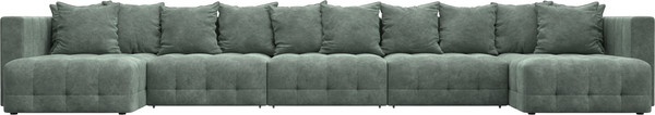 Изображение товара Диван П-образный Лига Диванов Лига-052 НПБ МегаЛонг (велюр Brut 08 зеленый)