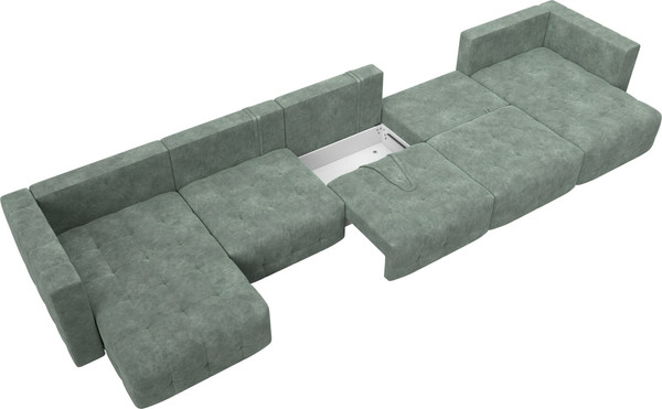 Изображение товара Диван П-образный Лига Диванов Лига-052 НПБ МегаЛонг (велюр Brut 08 зеленый)