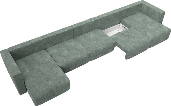 Изображение товара Диван П-образный Лига Диванов Лига-052 НПБ МегаЛонг (велюр Brut 08 зеленый)