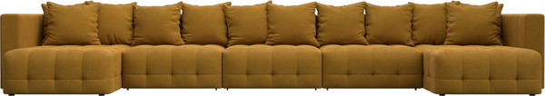 Изображение товара Диван П-образный Лига Диванов Лига-052 НПБ МегаЛонг (велюр Brut 10 желтый)
