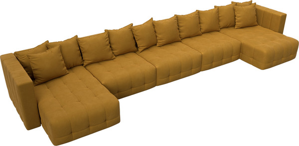 Изображение товара Диван П-образный Лига Диванов Лига-052 НПБ МегаЛонг (велюр Brut 10 желтый)