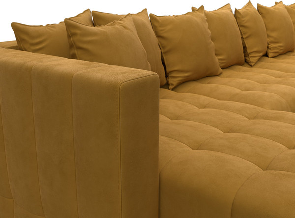 Изображение товара Диван П-образный Лига Диванов Лига-052 НПБ МегаЛонг (велюр Brut 10 желтый)