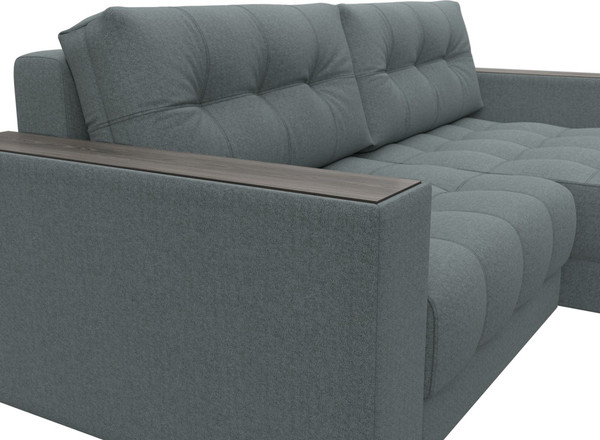 Изображение товара Диван угловой Лига Диванов Лига-049 НПБ универсальный с декором (рогожка амур 07 серый)