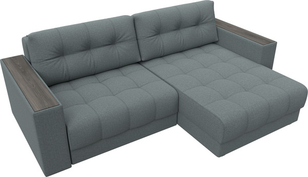 Изображение товара Диван угловой Лига Диванов Лига-049 НПБ универсальный с декором (рогожка амур 07 серый)