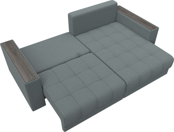 Изображение товара Диван угловой Лига Диванов Лига-049 НПБ универсальный с декором (рогожка амур 07 серый)