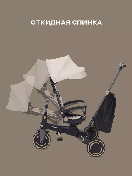 Изображение товара Трехколесный велосипед с ручкой MOWbaby Trixie MC055 (бежевый)