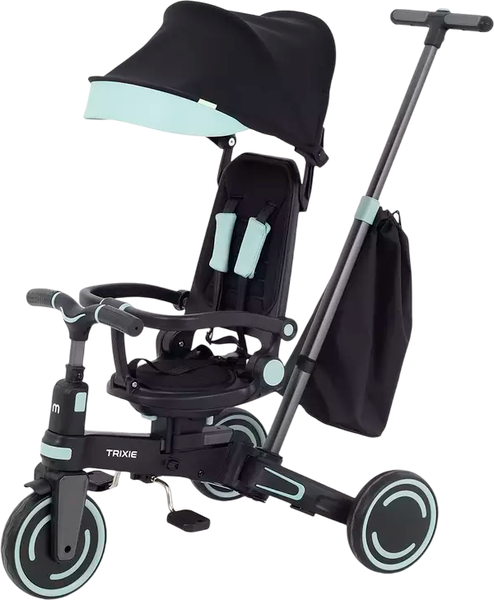 Изображение товара Трехколесный велосипед с ручкой MOWbaby Trixie MC055 (черный/зеленый)