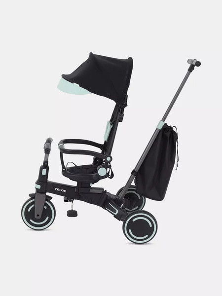 Изображение товара Трехколесный велосипед с ручкой MOWbaby Trixie MC055 (черный/зеленый)