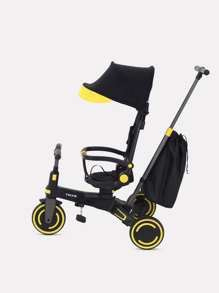 Изображение товара Трехколесный велосипед с ручкой MOWbaby Trixie MC055 (черный/желтый)