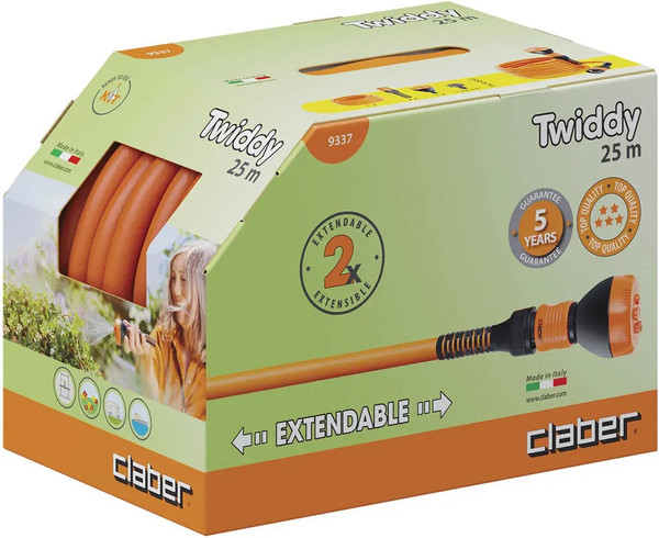Изображение товара Шланг поливочный Claber Twiddy 9.8-14.7мм / 9337 (25м)