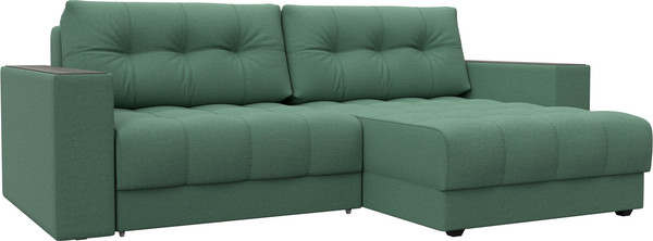 Изображение товара Диван угловой Лига Диванов Лига-049 НПБ универсальный с декором (рогожка амур 11 зеленый)