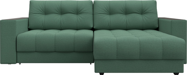 Изображение товара Диван угловой Лига Диванов Лига-049 НПБ универсальный с декором (рогожка амур 11 зеленый)