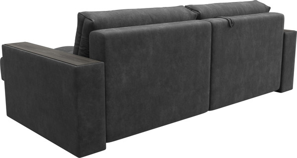 Изображение товара Диван угловой Лига Диванов Лига-049 НПБ универсальный с декором (велюр Brut 16 темно-серый)