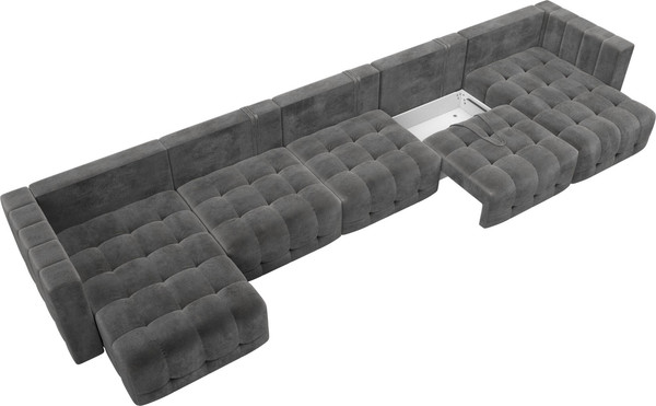 Изображение товара Диван П-образный Лига Диванов Лига-052 НПБ МегаЛонг (велюр Tower 10 серый)