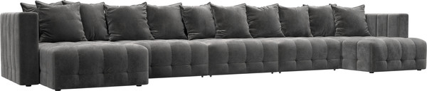 Изображение товара Диван П-образный Лига Диванов Лига-052 НПБ МегаЛонг (велюр Tower 10 серый)