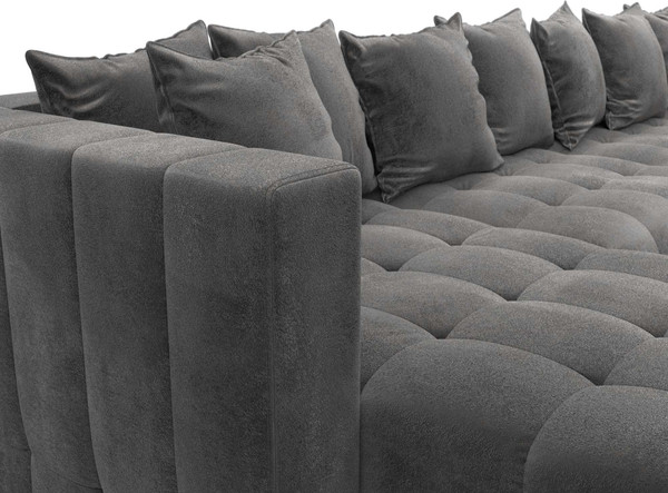 Изображение товара Диван П-образный Лига Диванов Лига-052 НПБ МегаЛонг (велюр Tower 10 серый)