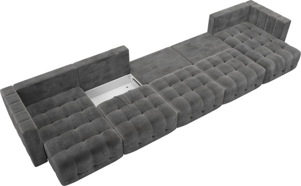 Изображение товара Диван П-образный Лига Диванов Лига-052 НПБ МегаЛонг (велюр Tower 10 серый)