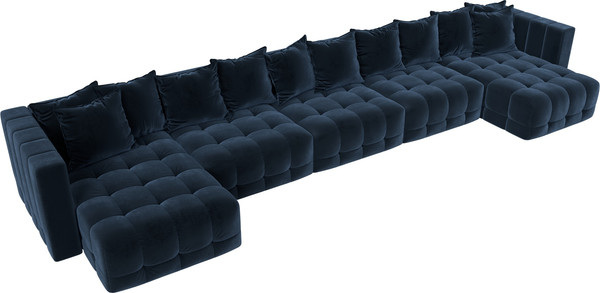 Изображение товара Диван П-образный Лига Диванов Лига-052 НПБ МегаЛонг (велюр Tower 13 синий)