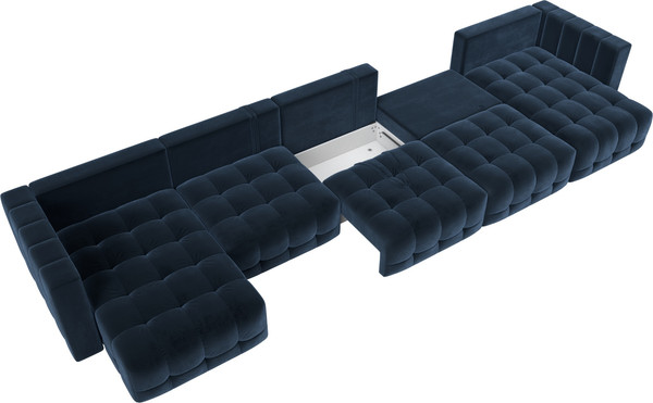 Изображение товара Диван П-образный Лига Диванов Лига-052 НПБ МегаЛонг (велюр Tower 13 синий)