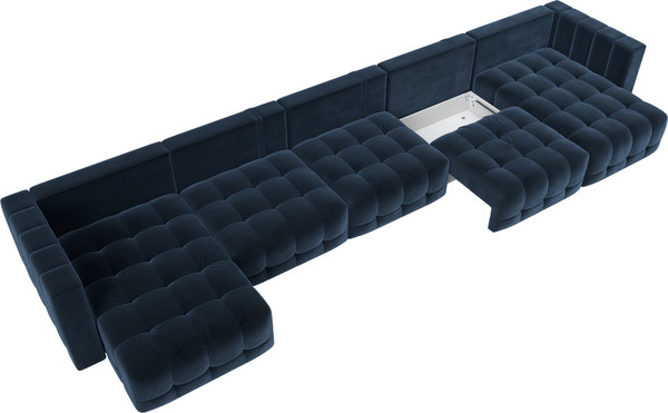 Изображение товара Диван П-образный Лига Диванов Лига-052 НПБ МегаЛонг (велюр Tower 13 синий)