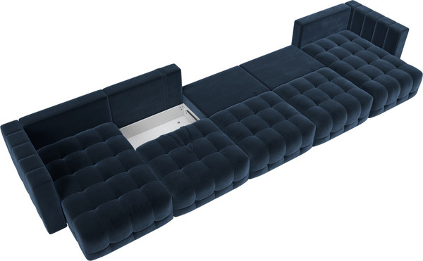 Изображение товара Диван П-образный Лига Диванов Лига-052 НПБ МегаЛонг (велюр Tower 13 синий)