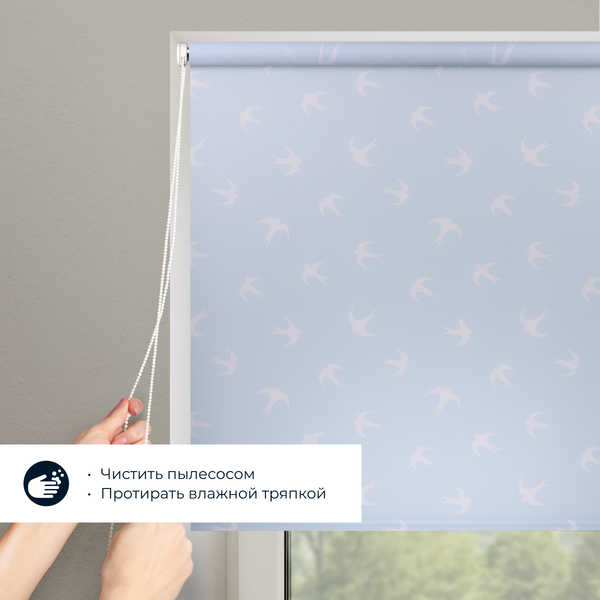 Изображение товара Рулонная штора Franc Gardiner Print Небесные ласточки 70x160 / 9403217805 (голубой)