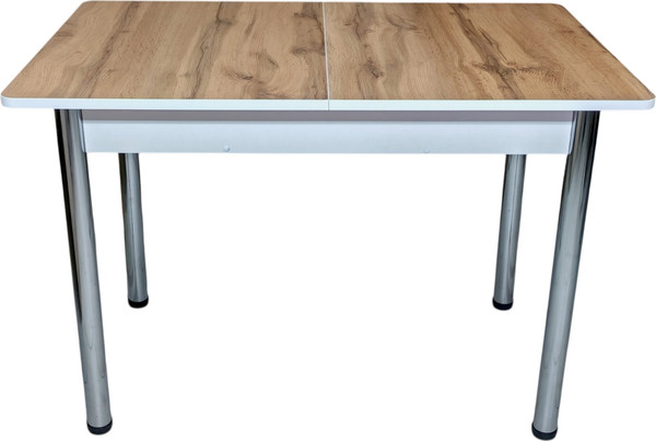 Изображение товара Обеденный стол СВД Юнио 1100-1400x700 / 052.П24.Х (дуб вотан/хром)