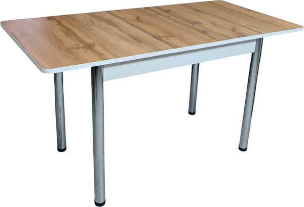 Изображение товара Обеденный стол СВД Юнио 120-150x75 / 056.П24.Х (дуб вотан/хром)