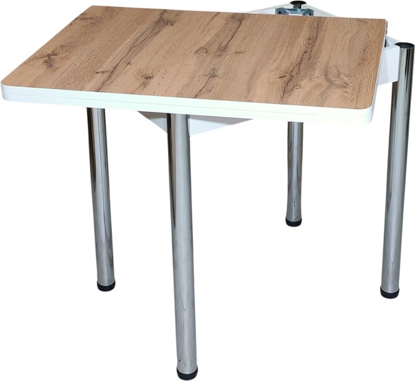 Изображение товара Обеденный стол СВД Юнио 80х60-120 / 013.П24.Х (дуб вотан/хром)