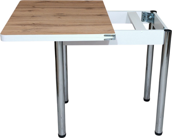 Изображение товара Обеденный стол СВД Юнио 80х60-120 / 013.П24.Х (дуб вотан/хром)