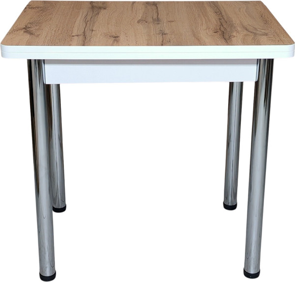 Изображение товара Обеденный стол СВД Юнио 80х60-120 / 013.П24.Х (дуб вотан/хром)