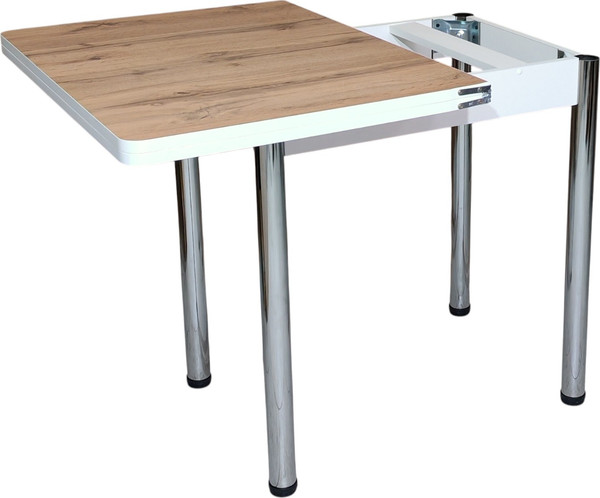 Изображение товара Обеденный стол СВД Юнио 80х60-120 / 013.П24.Х (дуб вотан/хром)