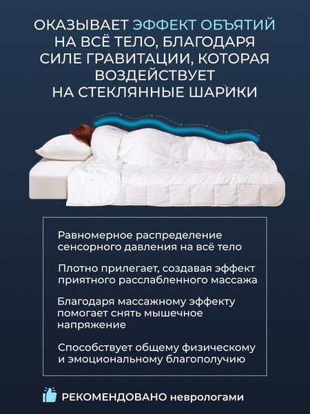 Изображение товара Одеяло Реноме 1.5сп Обними Утяжеленное хлопок 14/501Б 140x205 (белый)