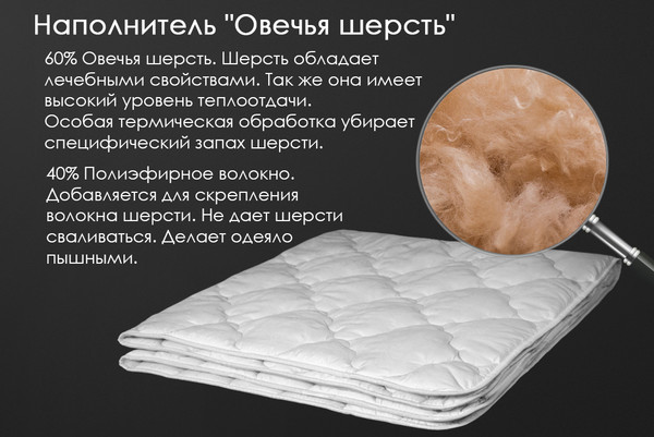 Изображение товара Одеяло Реноме 2сп Микрофибра 42/259н 172x205 (овечья шерсть, 320)