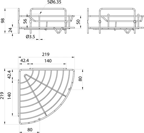 Изображение товара Полка для ванной Milardo Grid GRICC1CM44