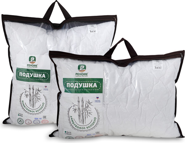 Изображение товара Подушка для сна Реноме 50x70 Двойная 42/098н (бамбук, х/ф тк поплин)