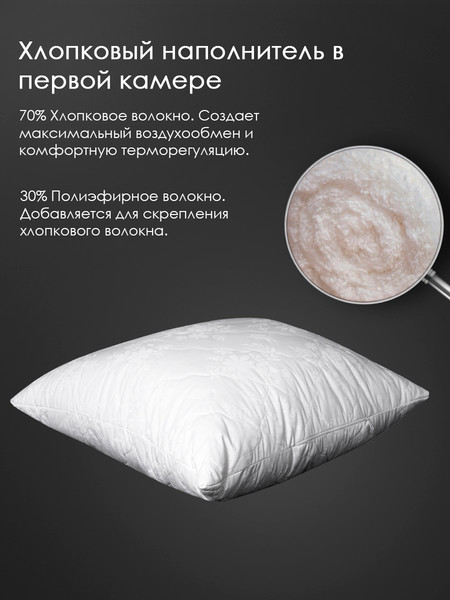 Изображение товара Подушка для сна Реноме 50x70 42/058 (хлопок, заменитель лебяжьего пуха тк поплин)