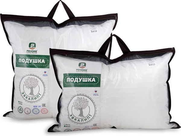 Изображение товара Подушка для сна Реноме 50x70 14/034н (эвкалипт, заменитель лебяжьего пуха сатин)