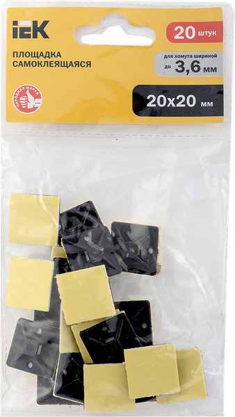 Изображение товара Площадка самоклеющаяся IEK UHP31-20-020 (20шт, черный)