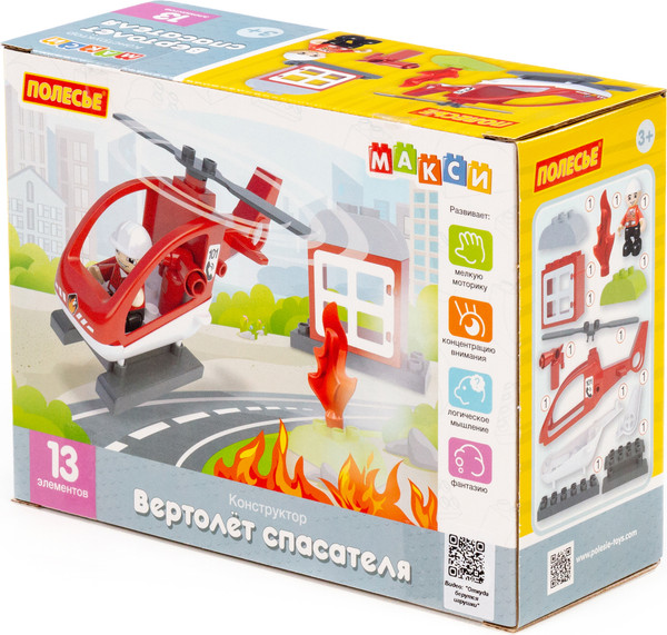 Изображение товара Конструктор Полесье Вертолет спасателя / 10814 (13эл)