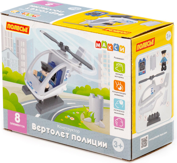 Изображение товара Конструктор Полесье Вертолет полиции / 10838 (8эл)